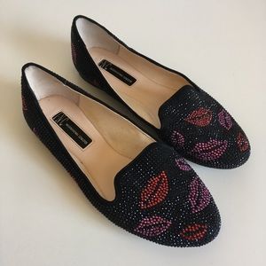 INC International Concepts Sparkle Lips Flats Sz 6